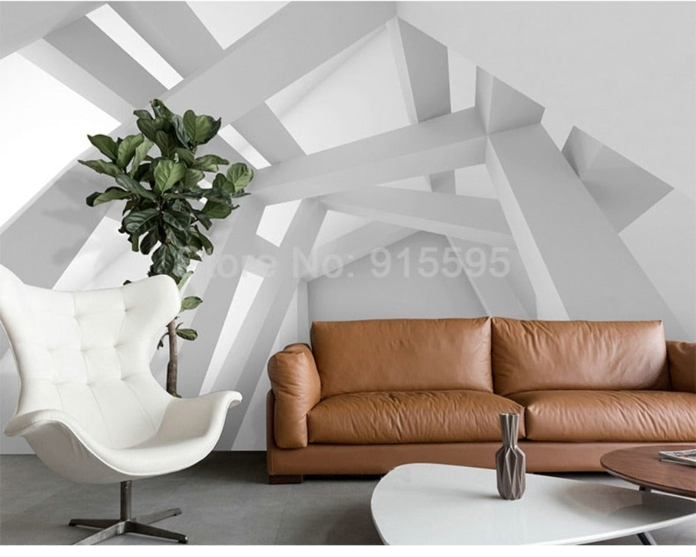 3D Wallpaper Geometric Ceiling